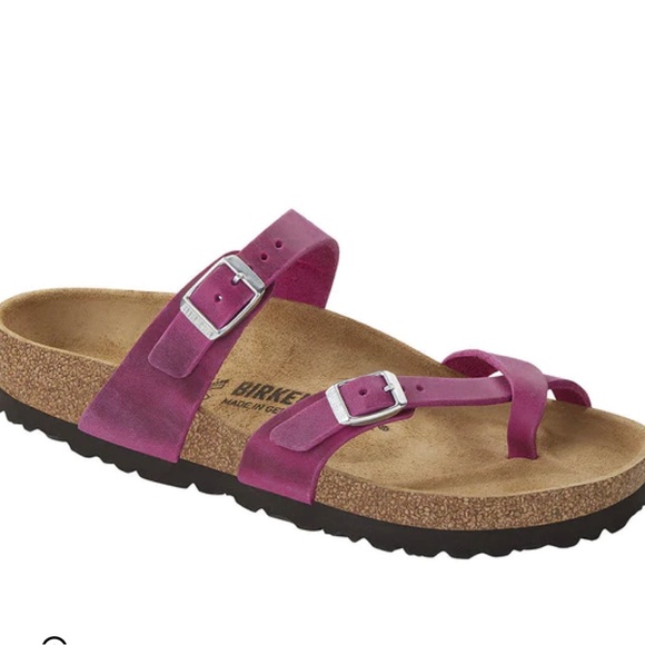 Birkenstock Mayori Fuchsia Hot Pink Leather Sandak 5.5 - Picture 5 of 6